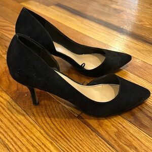Express Black Suede Business Heel